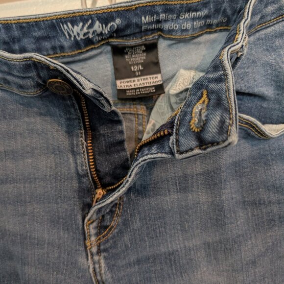 Mossimo Power Stretch Denim, Mid-Rise Skinny Jeans Size 12 - Picture 3 of 6